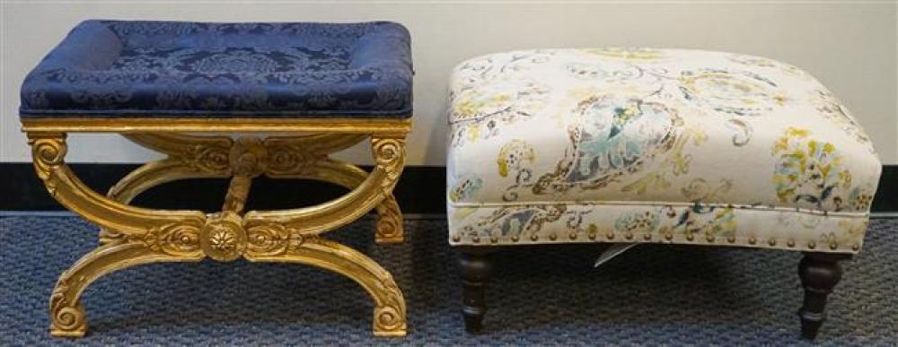 REGENCY STYLE GILT DECORATED UPHOLSTERED 3223dc