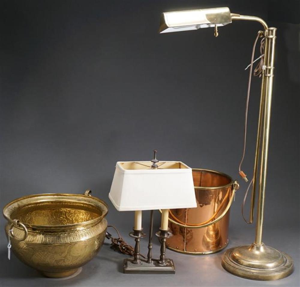 BRASS FLOOR LAMP, DESK LAMP, COPPER