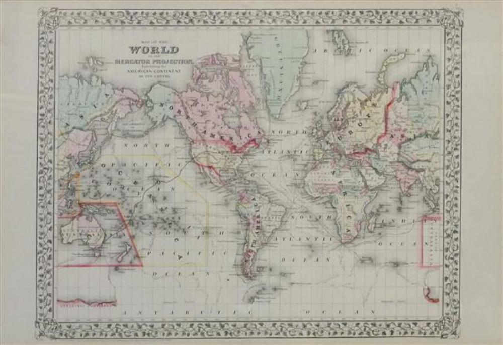 MAP OF THE WORLD ON THE MERCATOR 3223f4