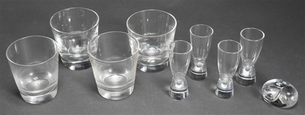 FOUR STEUBEN OLD FASHION GLASSES,