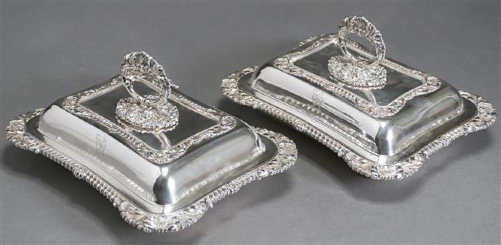 PAIR OF ENGLISH SILVER PLATE COVERED 32241d