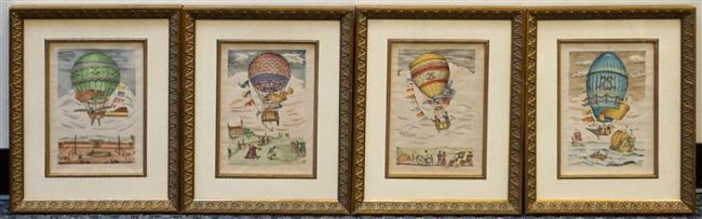 HOT AIR BALLOONS, SET WITH FOUR