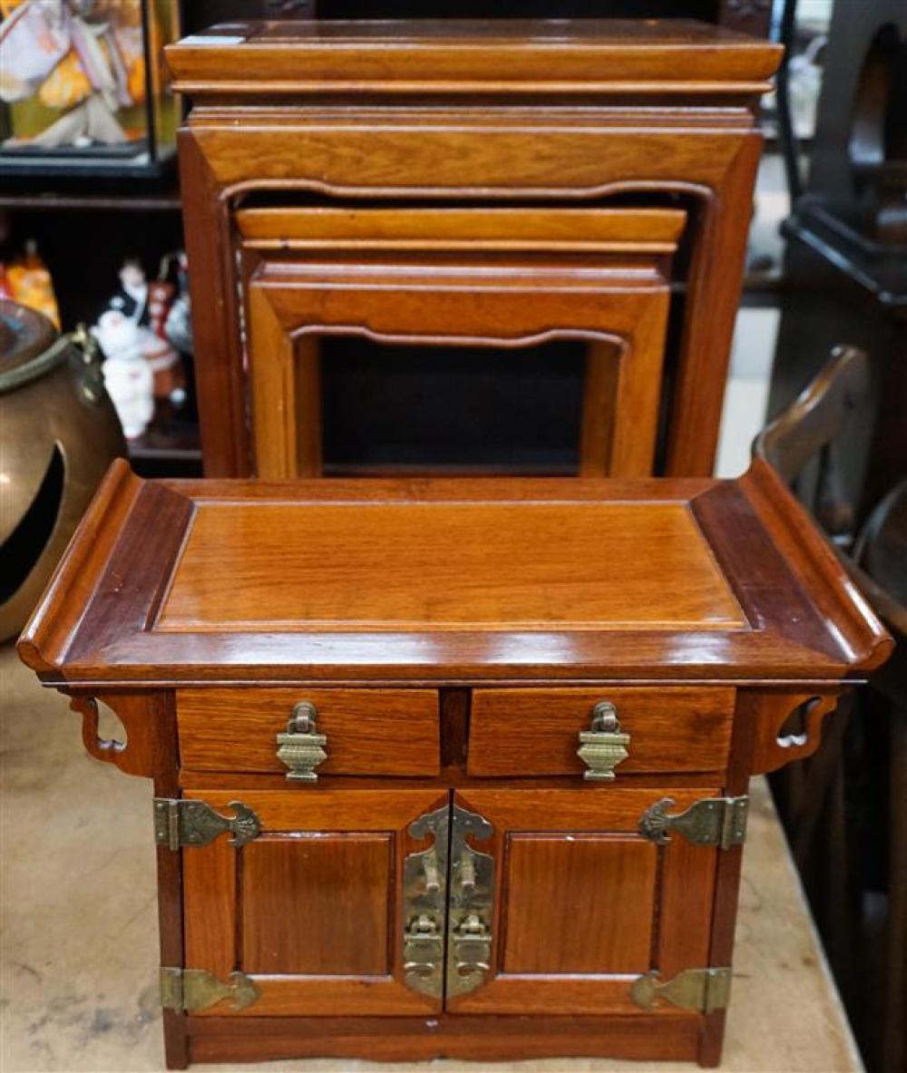 CHINESE TEAK NEST OF TWO TABLES