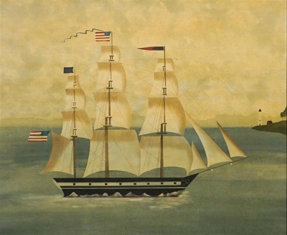 AMERICAN CLIPPER SHIP AT SEA PRINT 322488