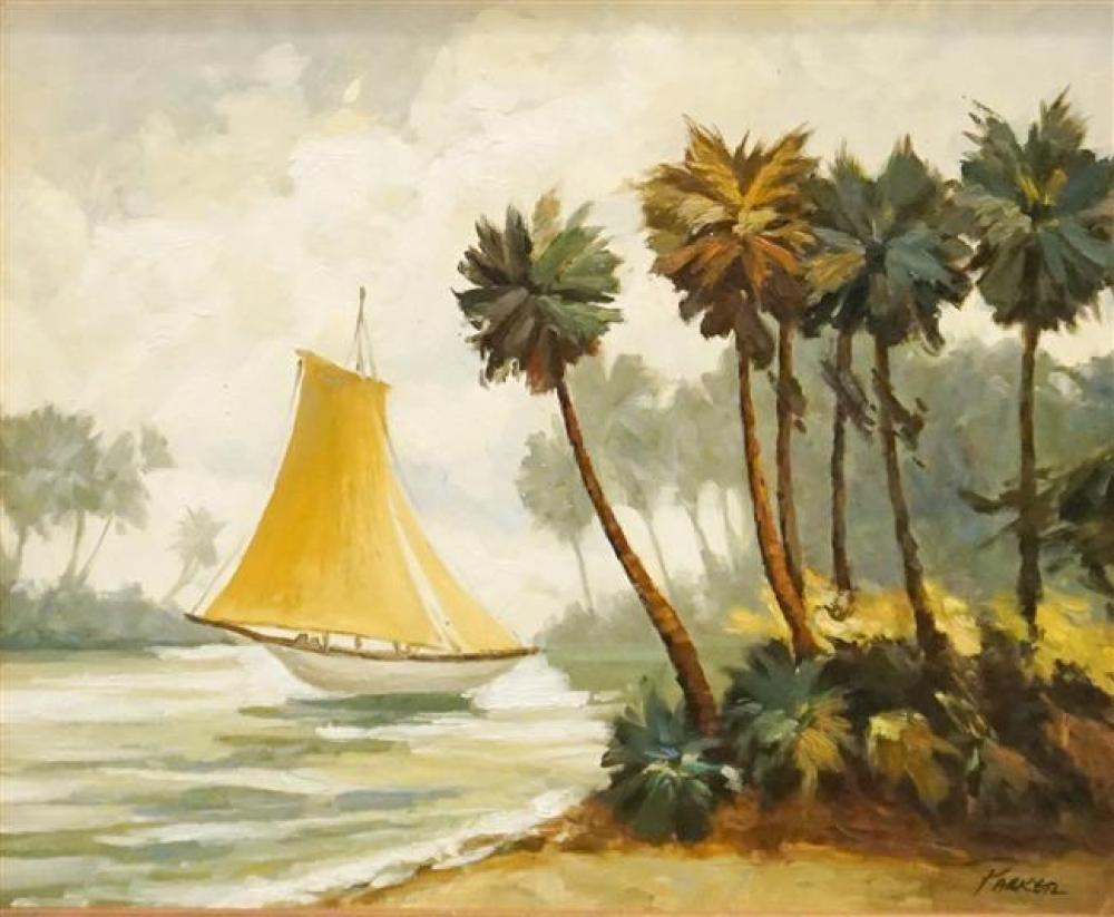 PARKER NATIVE SAILBOAT IN POLYNESIAN 3224ad