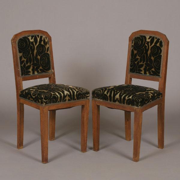 Pair Art Deco side chairs with