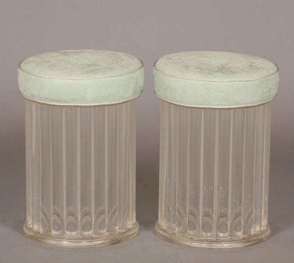 Pair Hollywood Regency lucite tube