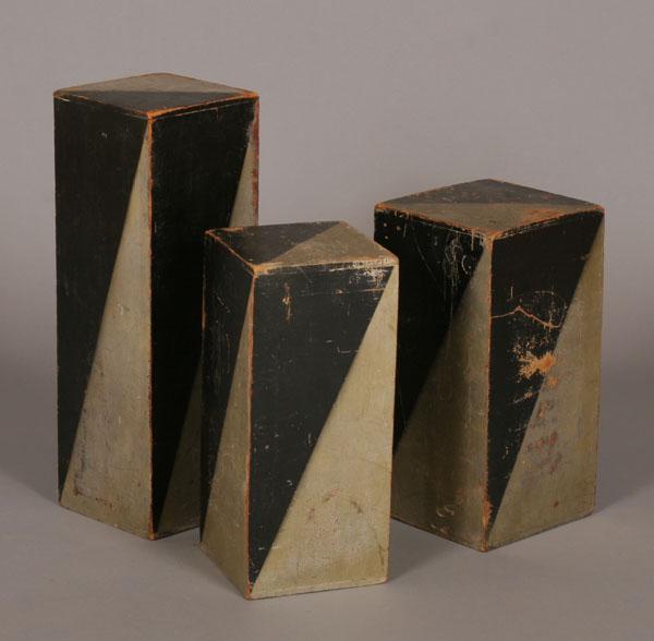Lot of three Art Deco block pedestals 503b4
