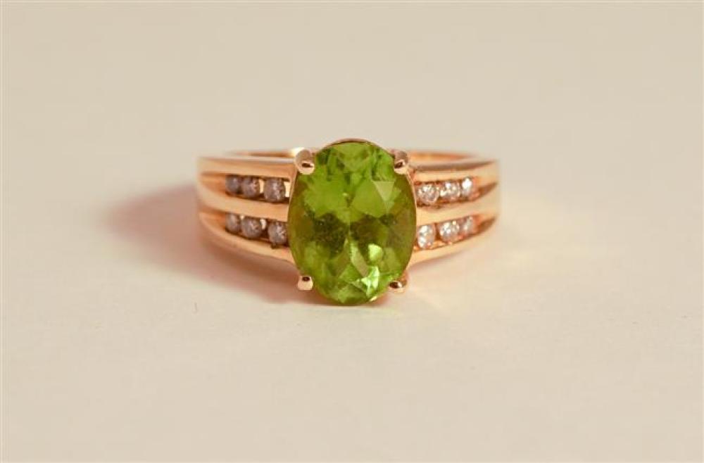 14 KARAT YELLOW GOLD PERIDOT AND