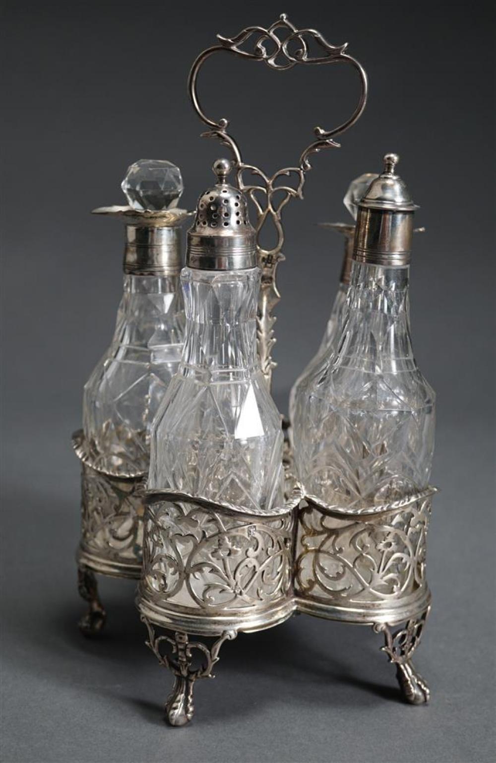 GEORGE III SILVER FIVE BOTTLE CRUET 322549