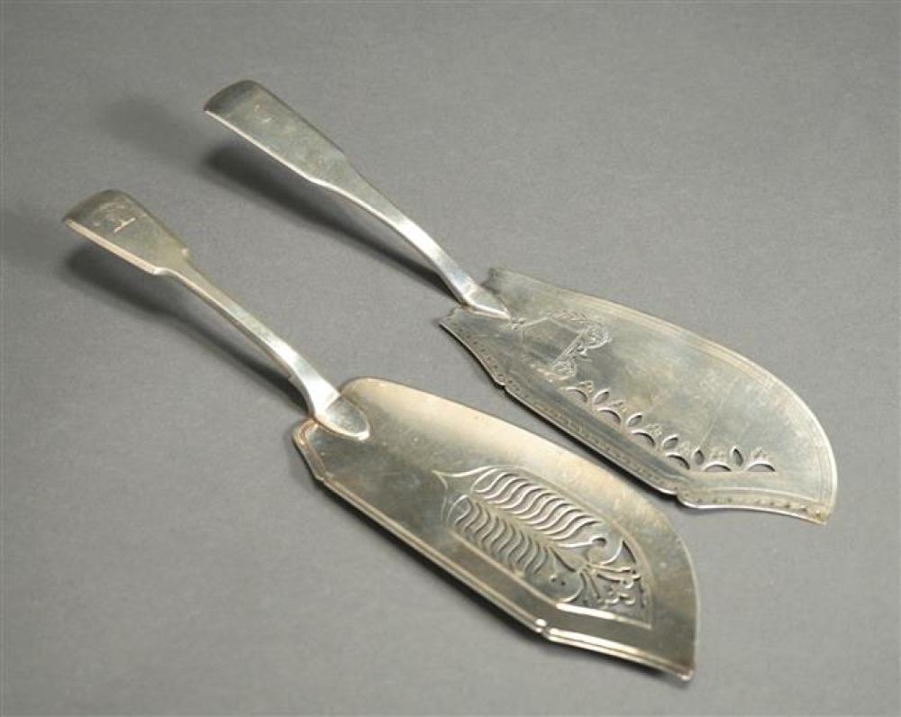 TWO GEORGE III SILVER 'FIDDLE'