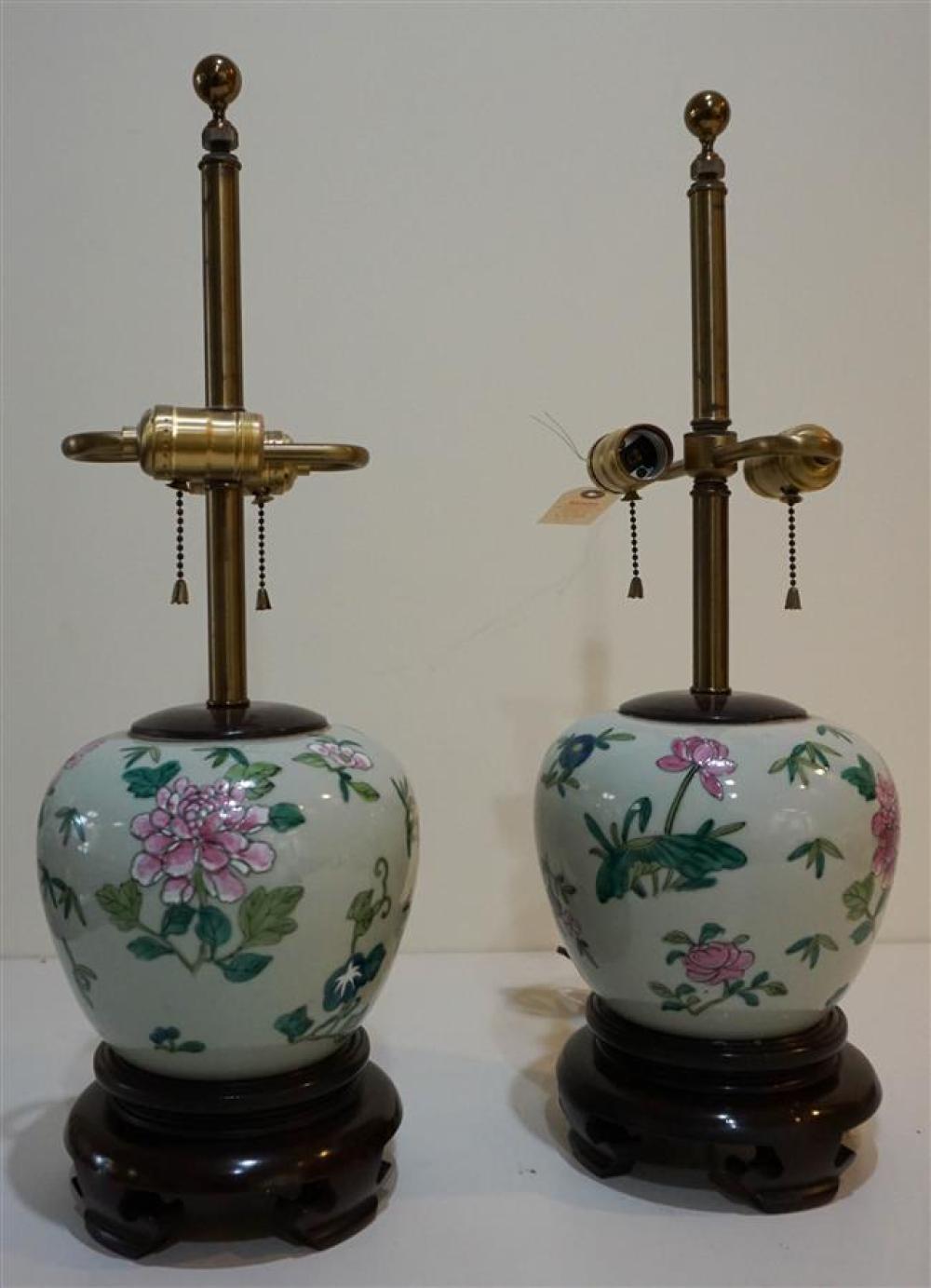 PAIR CHINESE PORCELAIN VASES MOUNTED 322576