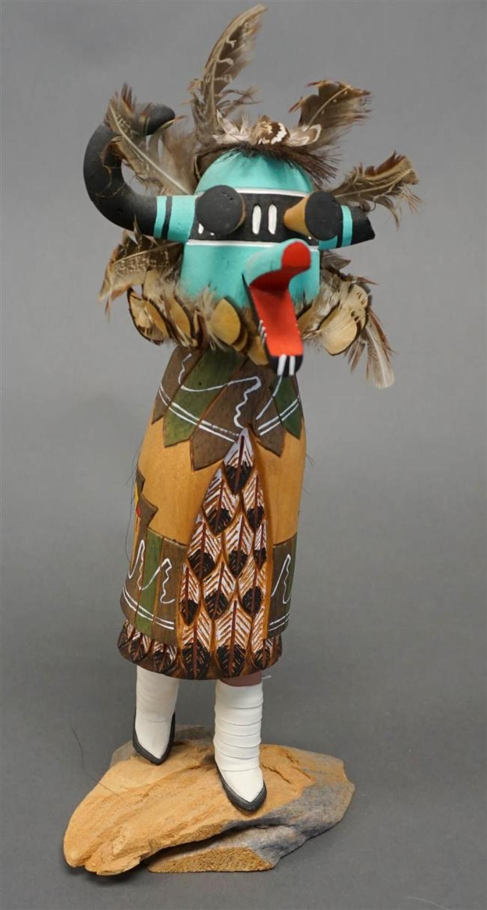 HOPI PAINTED WOOD AND COTTON KACHINA