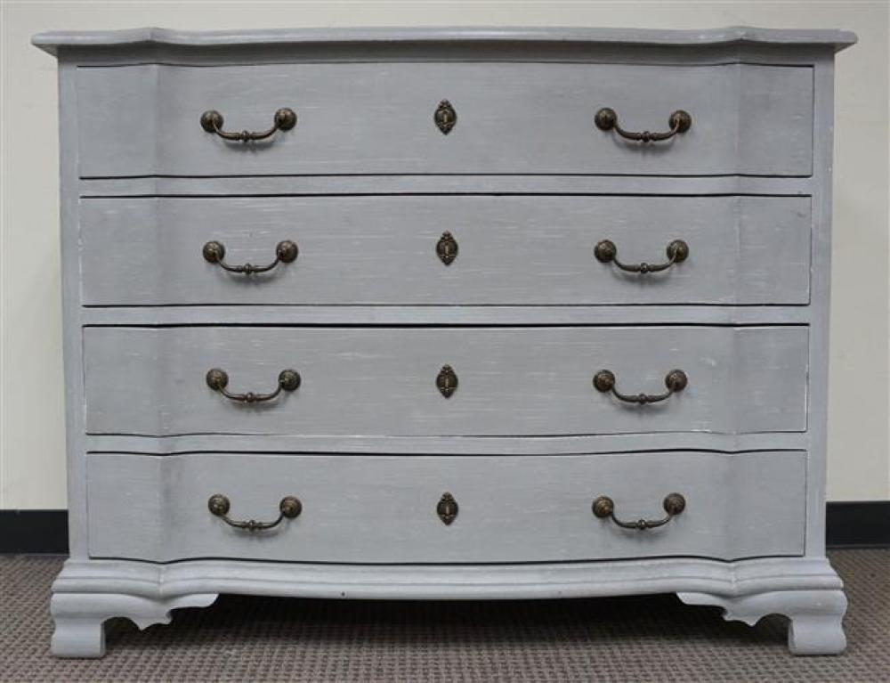 CHIPPENDALE STYLE GRAY PAINTED