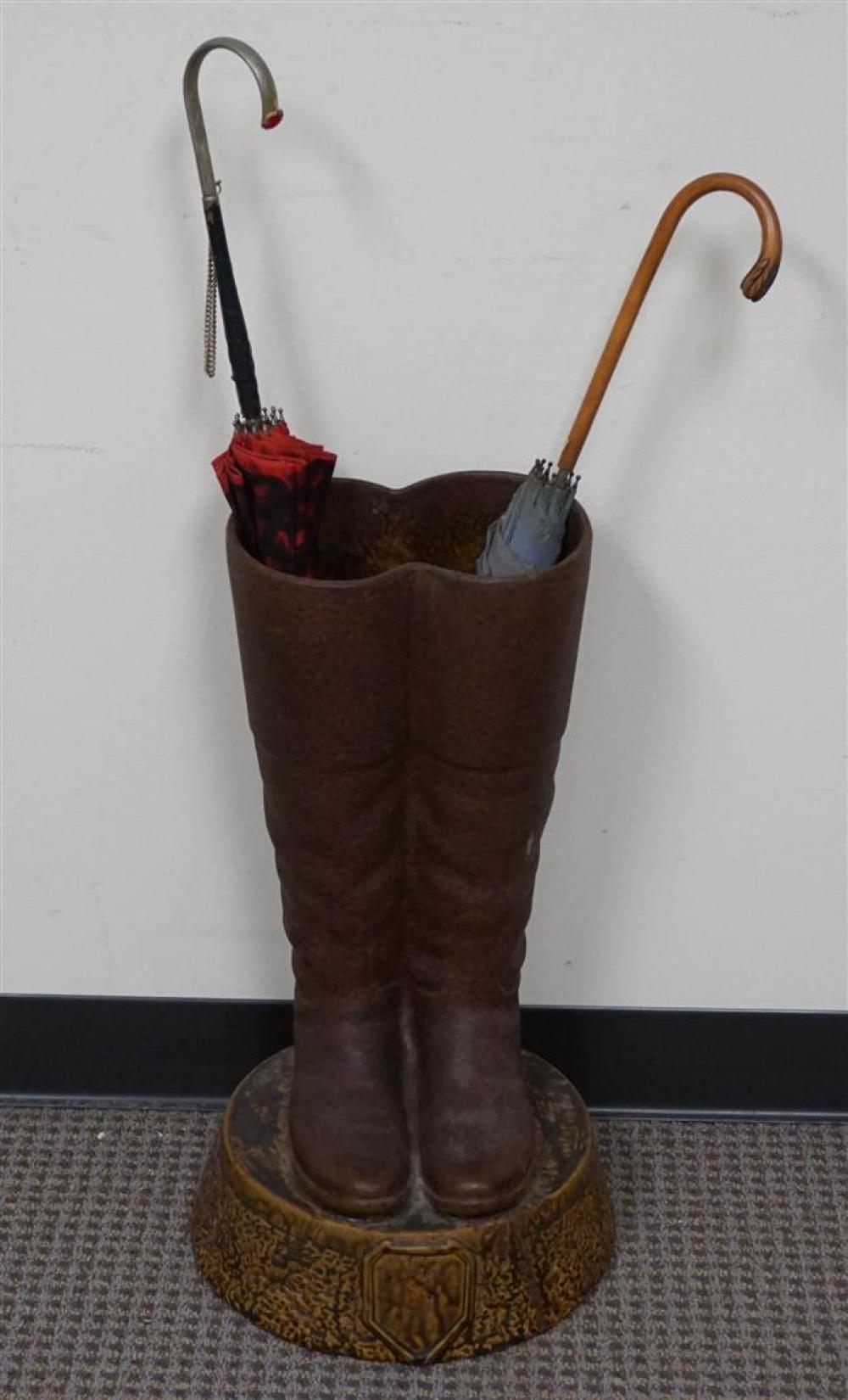 GLAZED CERAMIC 'RIDING BOOTS' UMBRELLA