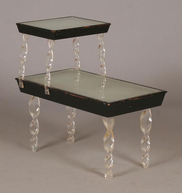 Two tier step-back lucite side
