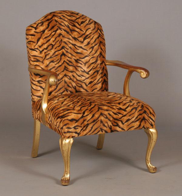 Gilt French style chair with faux 503cd