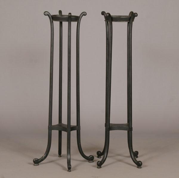 Pair modern ebonized fern stands  503ce