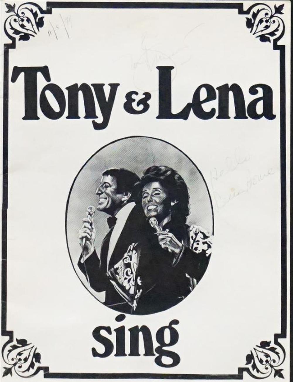 'TONY & LENA SING', FRAMED AUTOGRAPHED