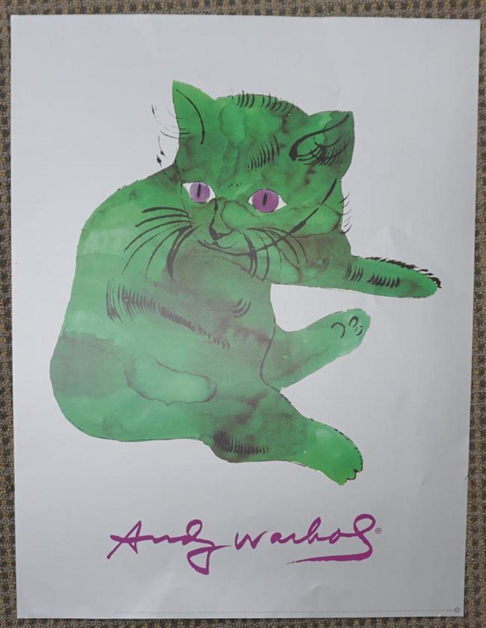 AFTER ANDY WARHOL GREEN CAT OFFSET 322640