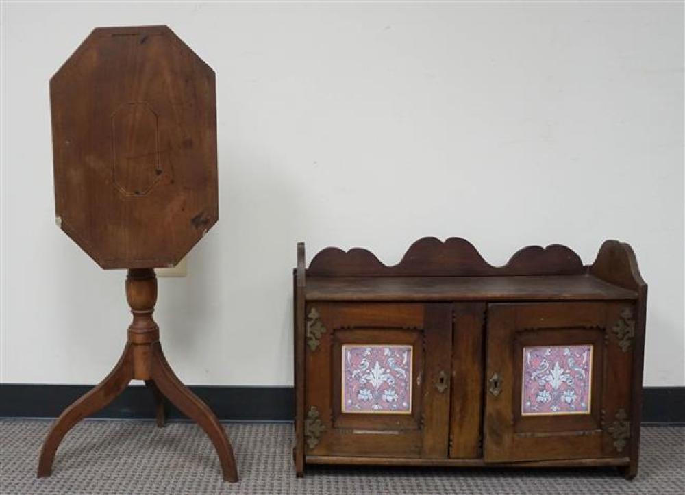 INLAID CHERRY TILT-TOP CANDLESTAND