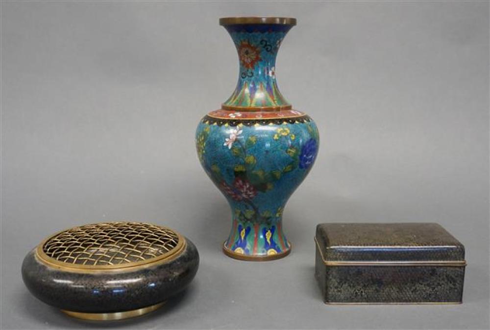 THREE CHINESE CLOISONNE ENAMEL