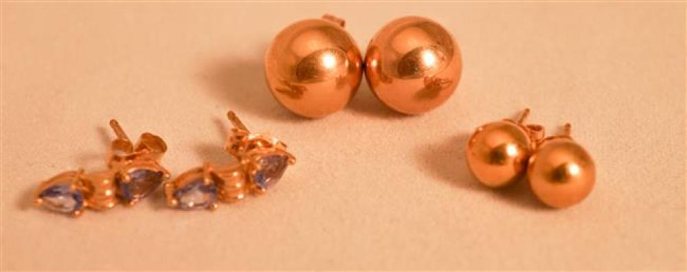 PAIR 14 KARAT YELLOW GOLD PIERCED