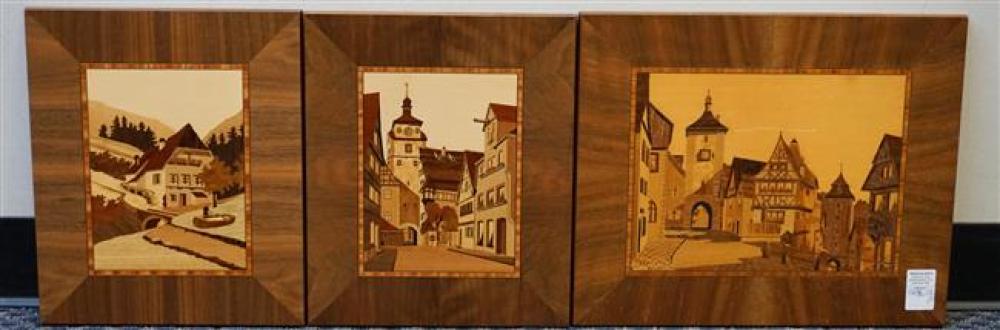 THREE GERMAN OR SWISS MARQUETRY 3226ae