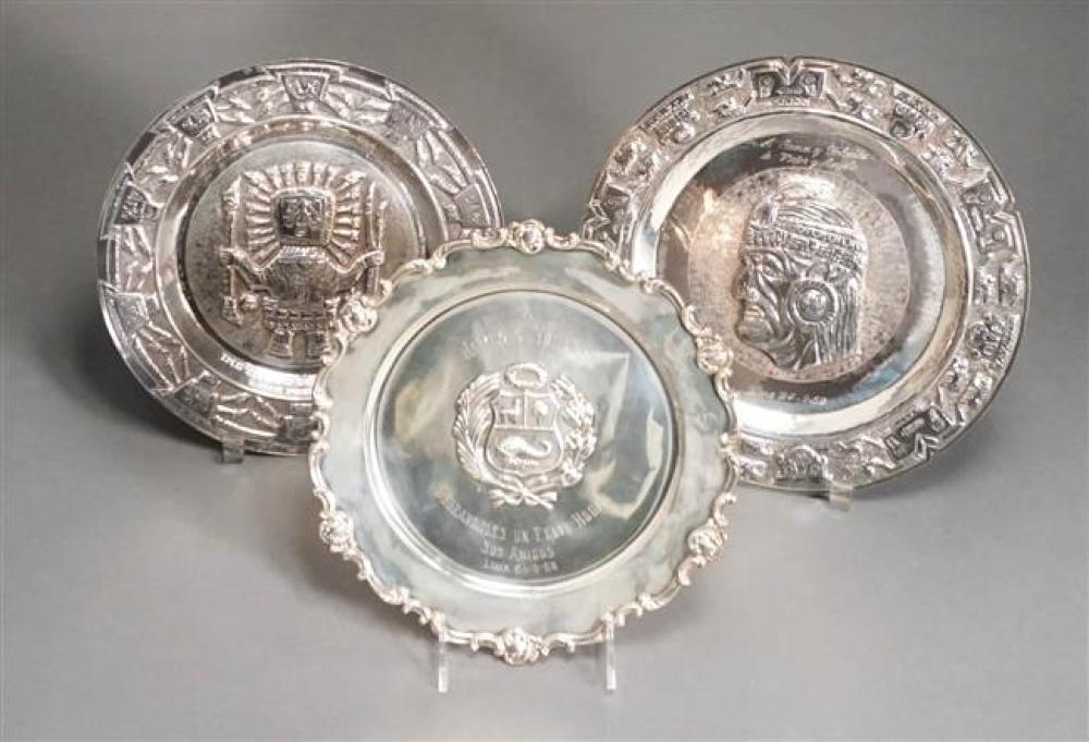 THREE PERUVIAN REPOUSSE 925 SILVER 322706