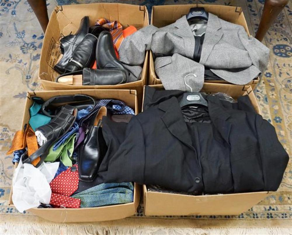 FOUR BOXES WITH MEN'S CLOTHING