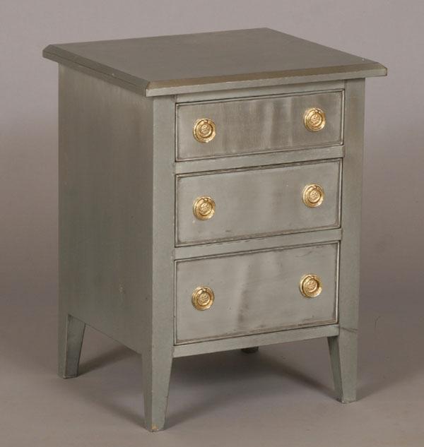 Art Deco night stand silver painted 503eb
