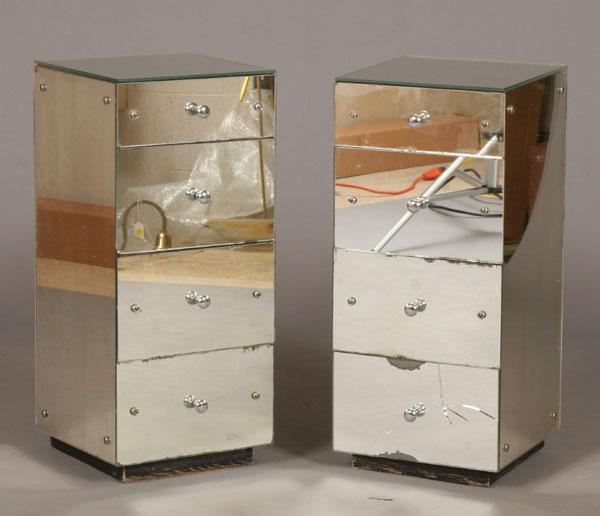 Art Deco mirrored stands/chests;