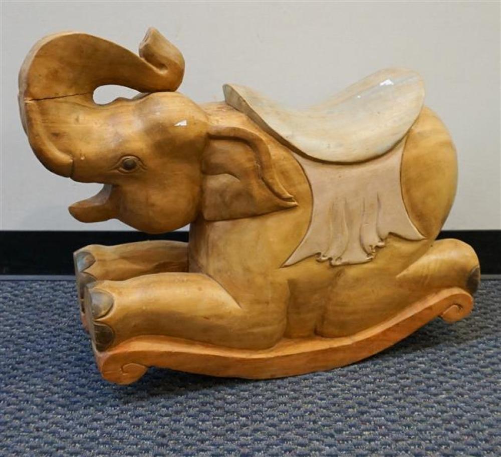 CARVED WOOD ELEPHANT FORM ROCKER  32274c