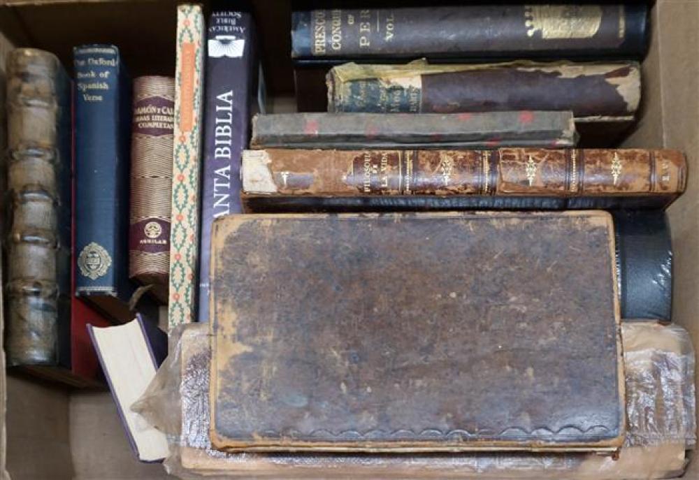 BOX WITH ANTIQUE AND OTHER BOOKS,