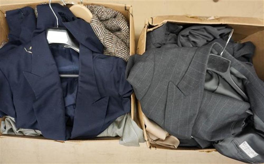 TWO BOXES WITH MEN'S SUITS (MANY