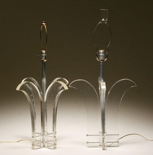 Pair Mid Century lucite fleur de 503f7