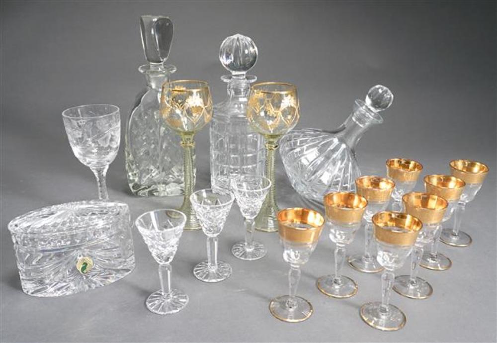 COLLECTION OF FOUR CRYSTAL DECANTERS,
