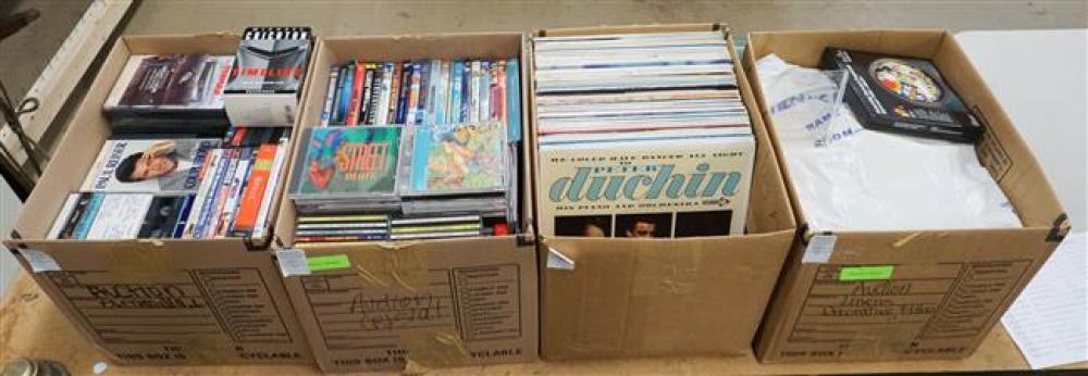 FOUR BOXES OF RECORDS CDS AND 3227b3