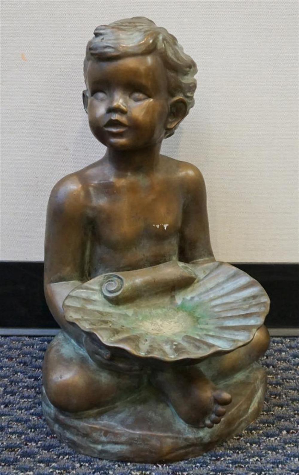 PATINATED METAL FIGURE OF A BOY 3227be