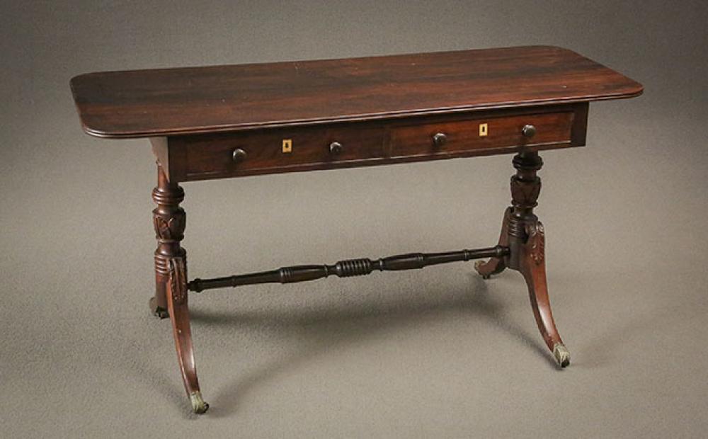 REGENCY ROSEWOOD SOFA TABLE EARLY 3227c2