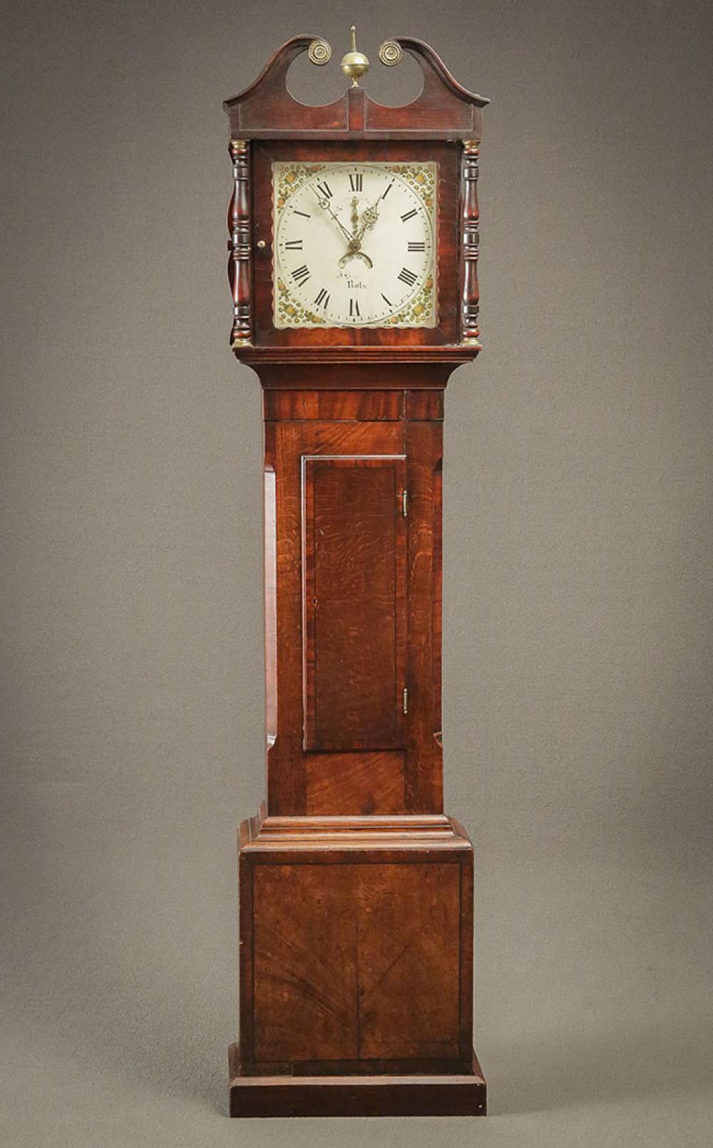 GEORGE IV OAK TALL CASE CLOCK  3227ce