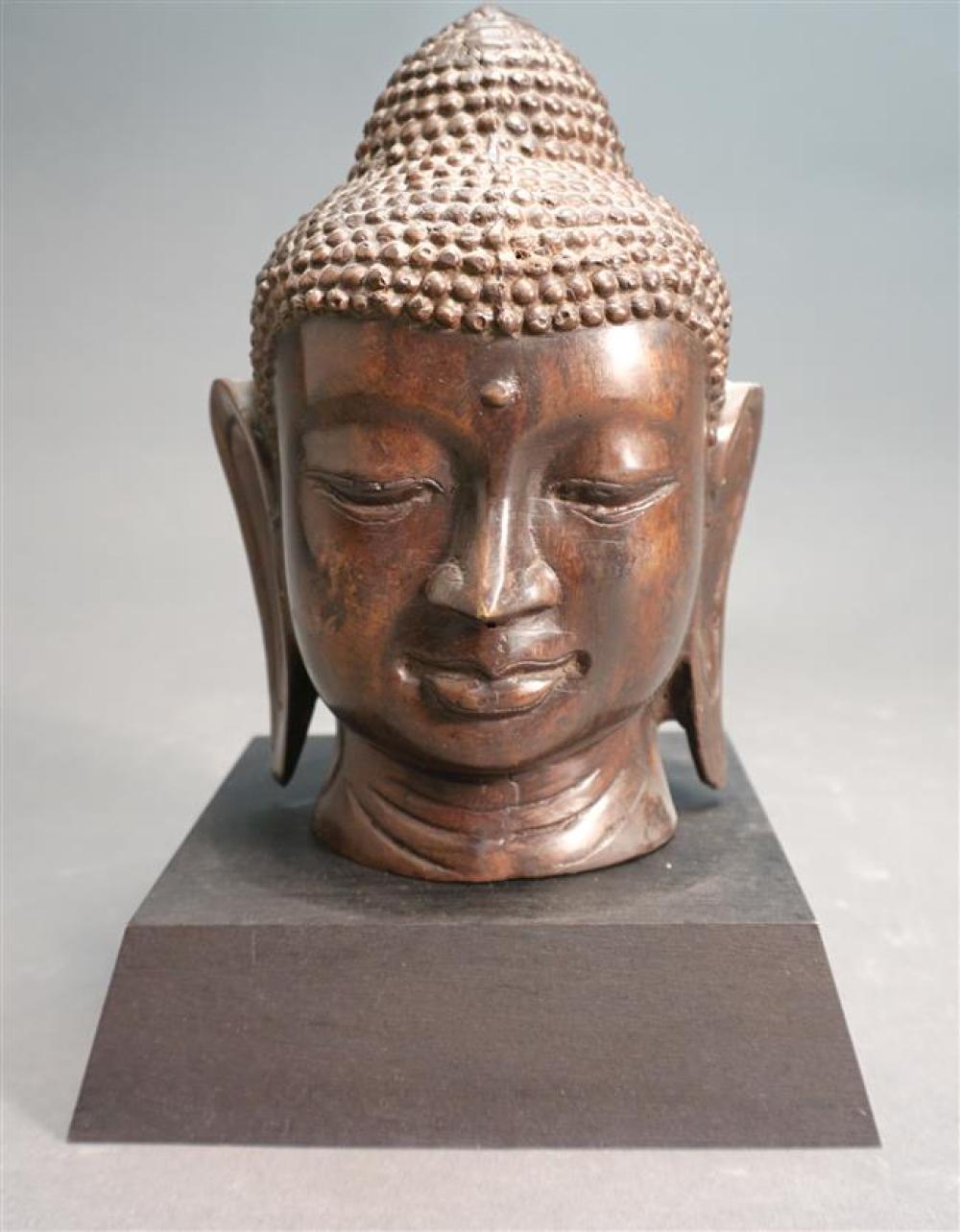 THAI PATINATED METAL BUST OF A