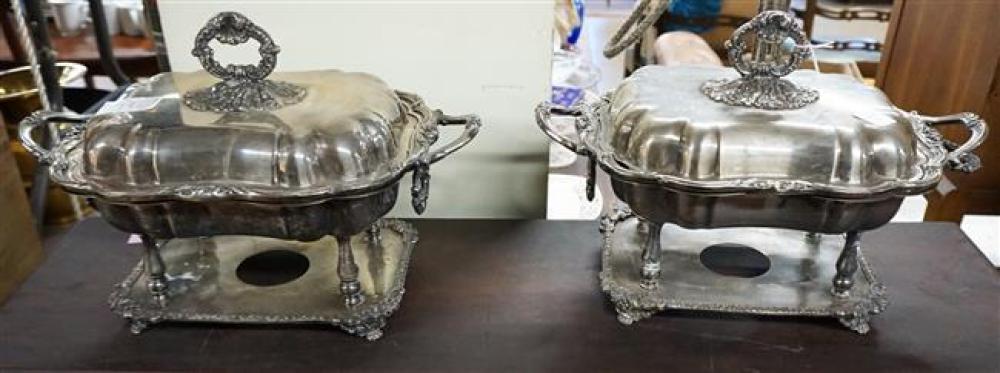 PAIR ENGLISH SILVER PLATE COVERED