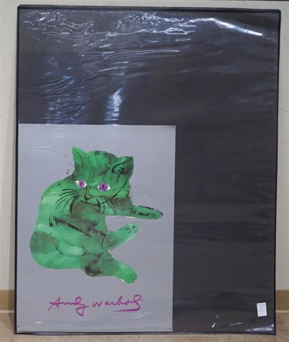 AFTER ANDY WARHOL GREEN CAT OFFSET 32285e