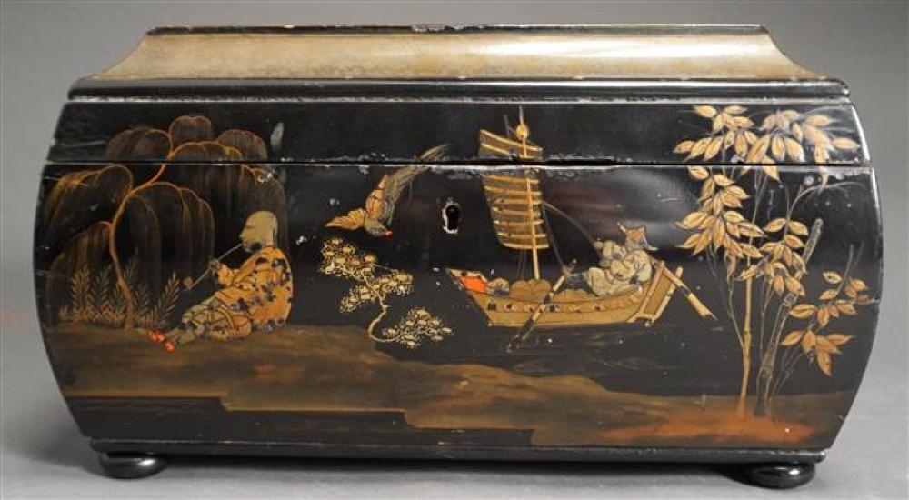 CHINOISERIE DECORATED BLACK LACQUER