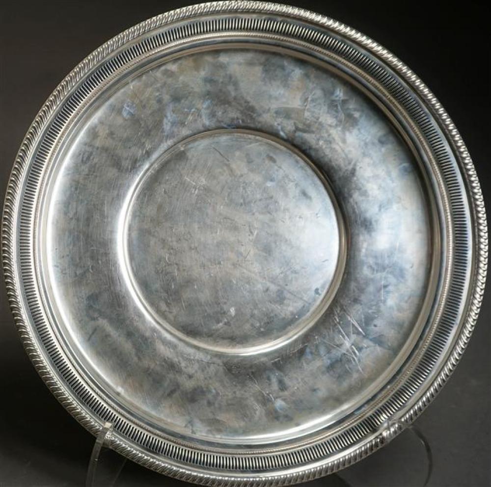 FISHER STERLING ROUND TRAY, 40.2 OZ.Fisher