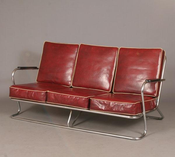 Machine Age tubular chrome sofa/settee