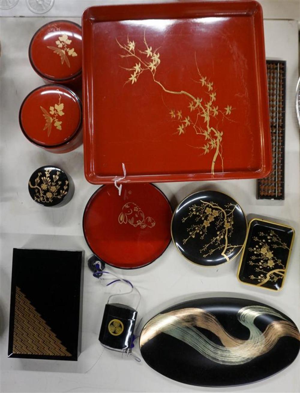 GROUP WITH JAPANESE LACQUER AND