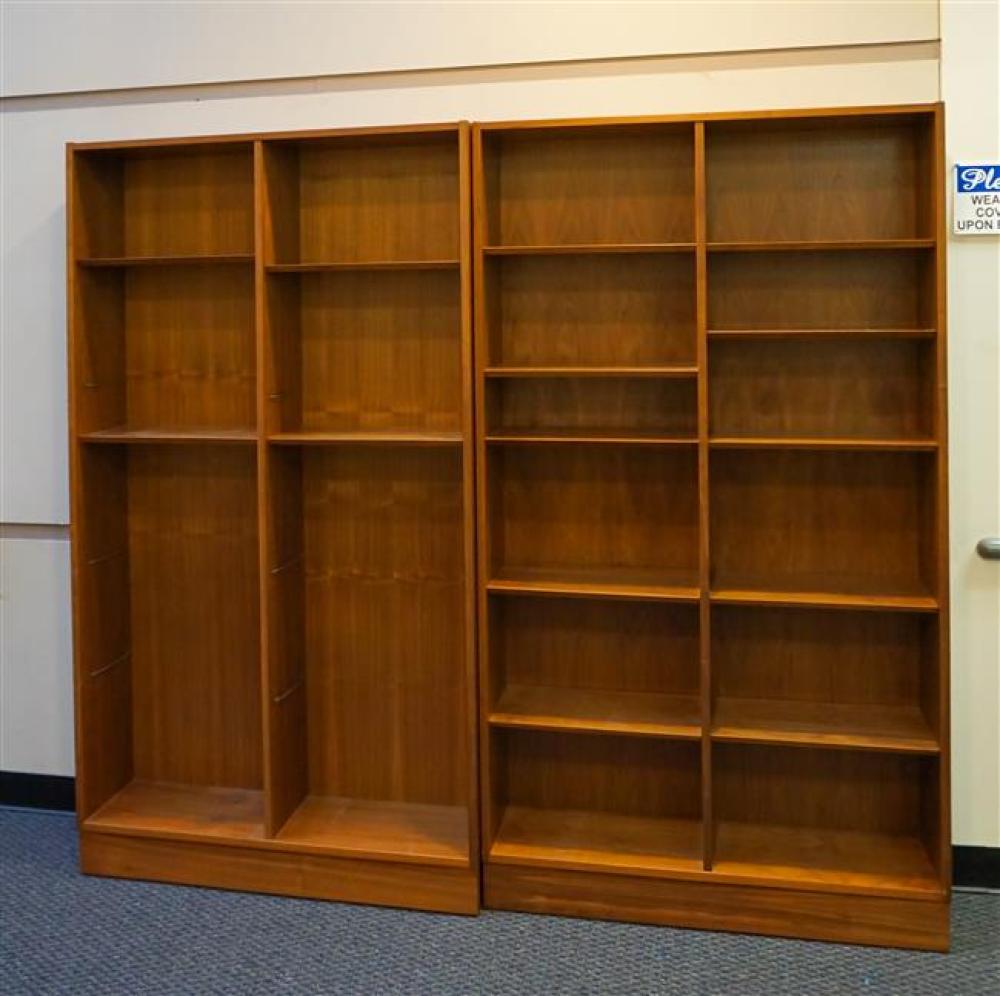 TWO TEAK FINISH BOOKCASES, ONE