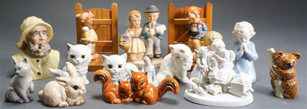 PAIR OF HUMMEL BOOKENDS AND ASSORTED